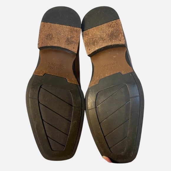 Johnston & Murphy Men's Brown Leather Dress Oxfords Square Bicycle Toe Shoes 8.5 - Picture 7 of 9